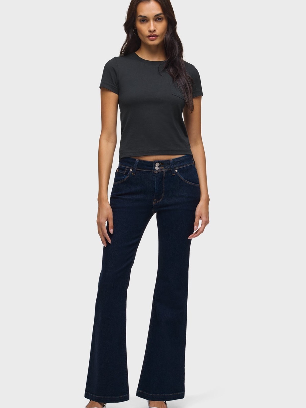 Hudson Dana flare high rise jeans with flap